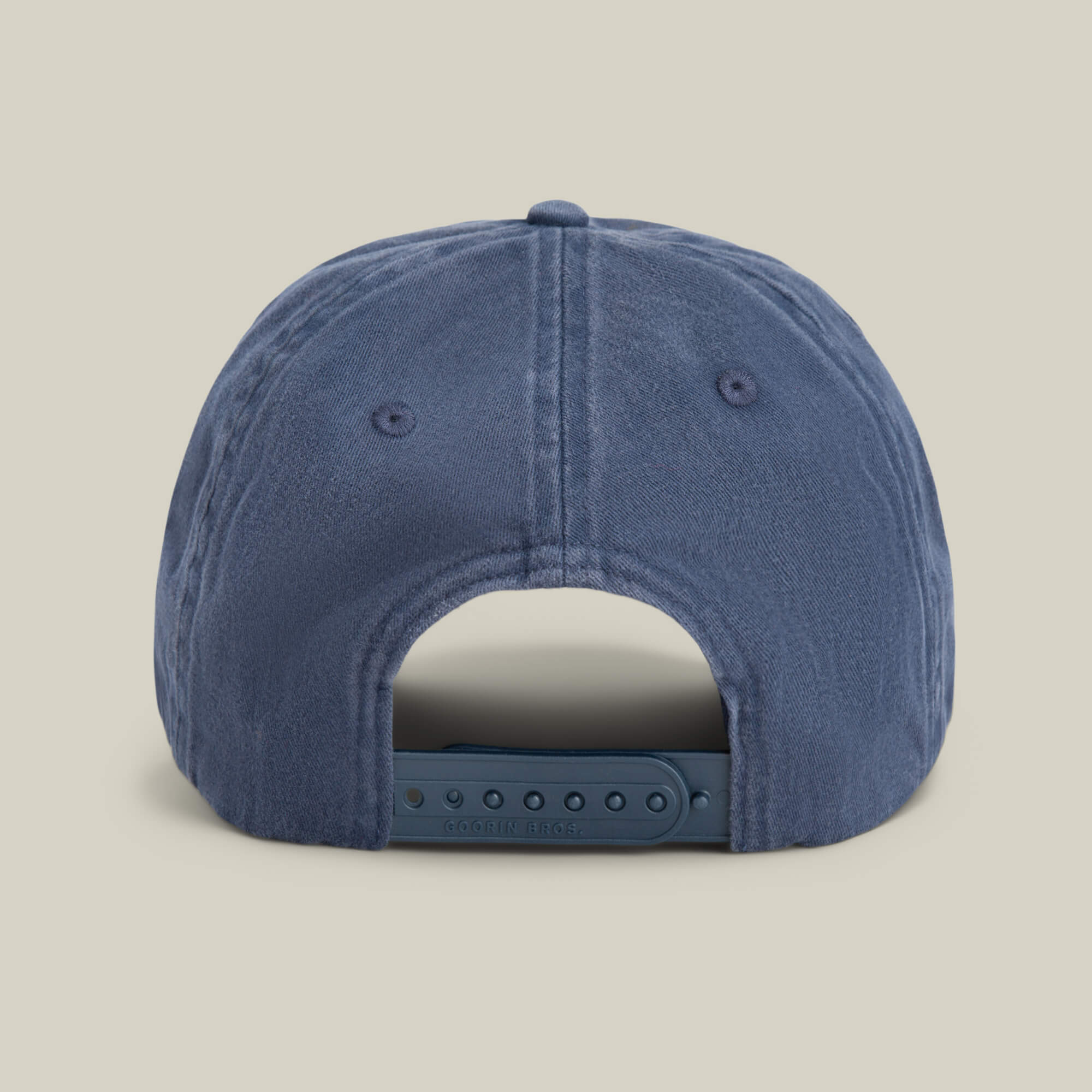 The Papa Cap Italiano by Goorin Bros. is a blue classic cap shown from the back, featuring an adjustable snapback closure.