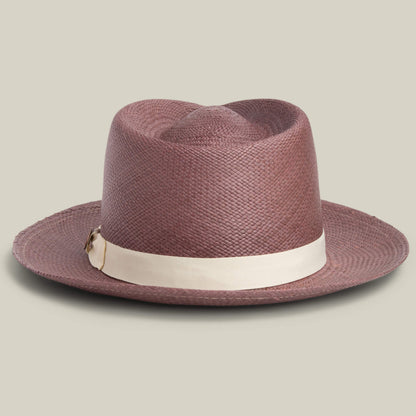 The Goorin Bros. John Sr. is a brown toquilla teardrop fedora with a wide brim and cream band, shown on a plain light background, combining stylish sun protection and 50 UPF.