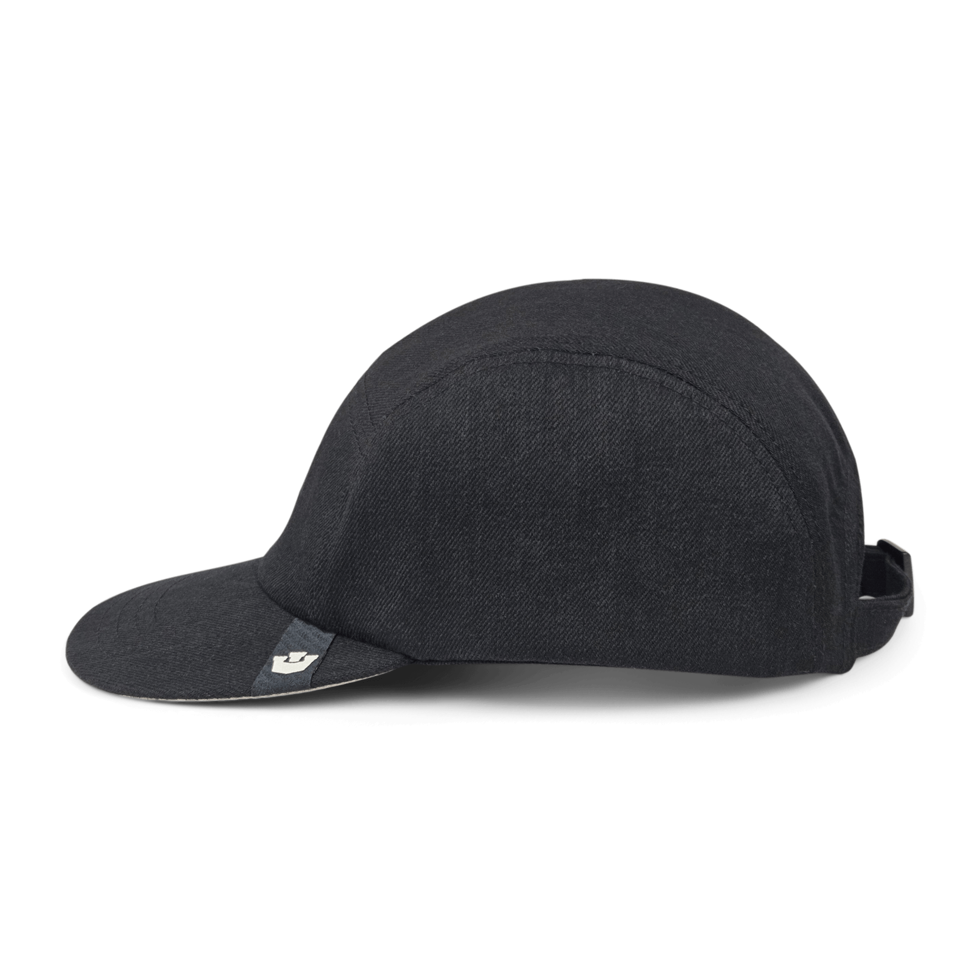 The Goorin Bros. East Lake cap is a low-profile black baseball hat with a short brim, made from 100% cotton and featuring a small logo tag on the front left, displayed against a plain white background.