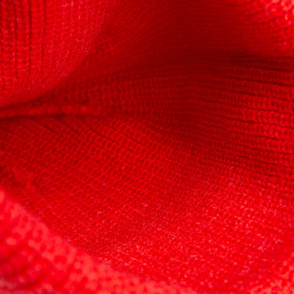 Close-up of The Wild Beanie Mini by Goorin Bros.—a vibrant red knit with detailed texture and stitching, ideal for kids’ wear or adding a playful touch to your bright creations.