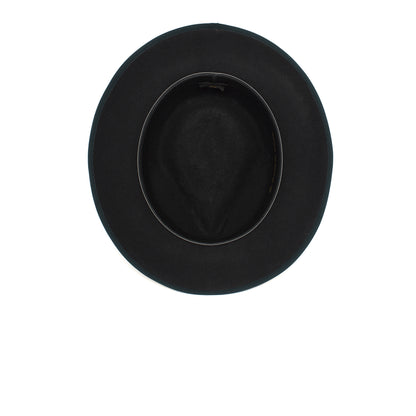 Goorin Bros. river gray teardrop wide brim felt fedora hat Black under view